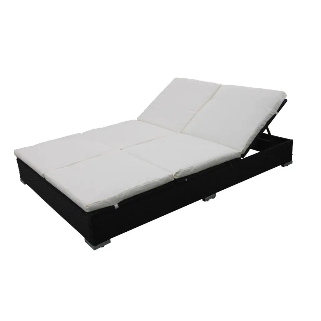 VidaXL двойная гостиная ротанга кровать черный|rattan lounge bed|lounge bedrattan |