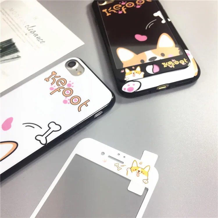 Для iphone 8 8Plus 3D Welsh Corgi dog чехол для телефона s + пленка экрана из закаленного стекла 6