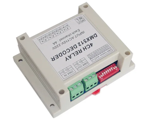 Высокого качества 1 шт. DMX RELAY 4CH dmx512 реле декодер использование контроллера для