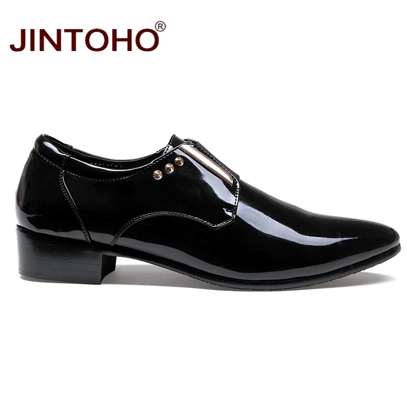 Туфли JINTOHO мужские парадные итальянские кожаные туфли без застежки модные