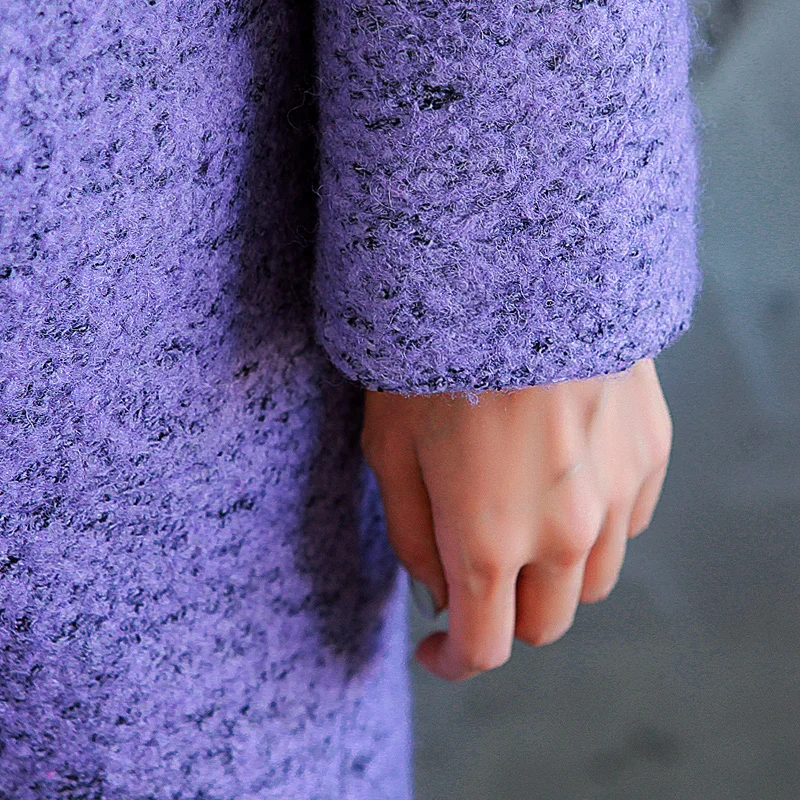 Европейское модное женское Шерстяное Пальто новинка 2018 длинное плотное