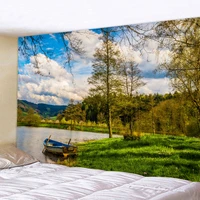 wallnut shell patten 3d printed tapestry beatiful beach scenic liveing room decoration