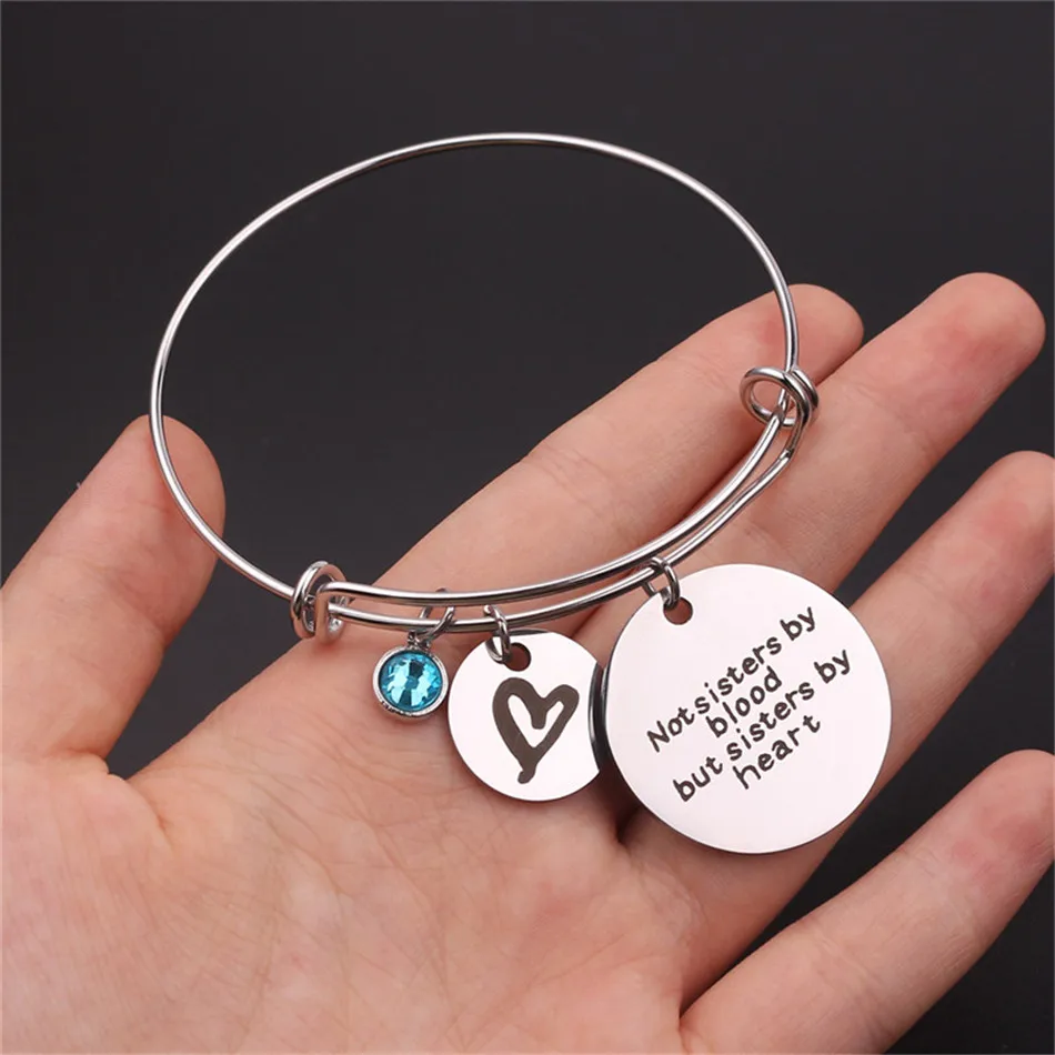 12 Цветов хрустальные люстры не сестры по крови но сердце с гравировкой браслет из