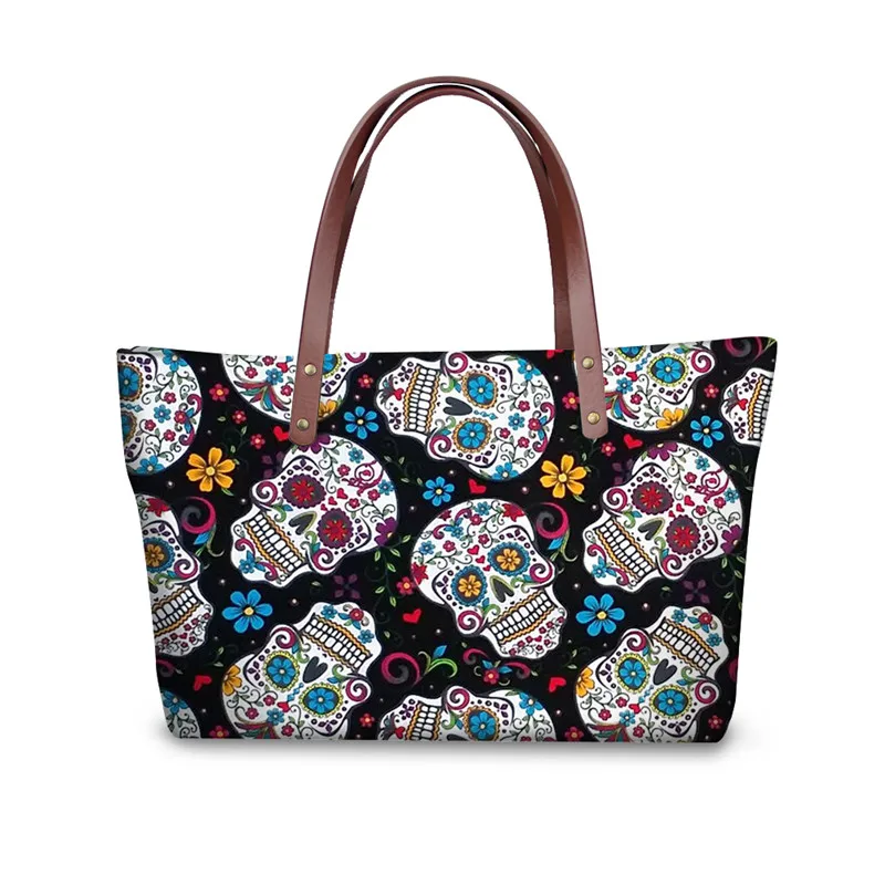 YQ3391AL FORUDESIGNS Sugar Skull сумка с принтом женская большая сумка с ручкой сверху женская сумка на плечо для женщин 2 шт./компл. сумочка и кошелек - Цвет: YQ3391AL