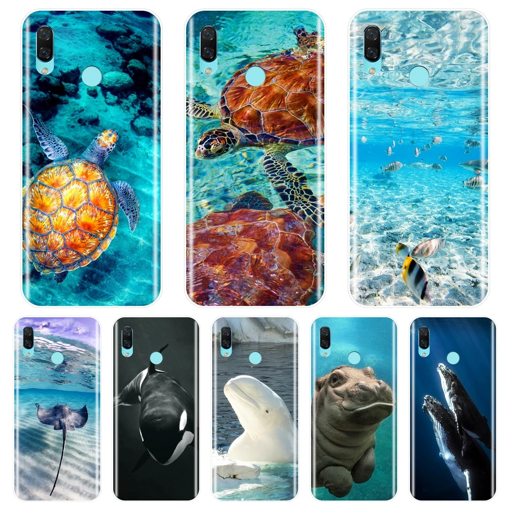 Задняя крышка для Huawei Nova Smart Lite 2017 мягкий силиконовый чехол голубого цвета с