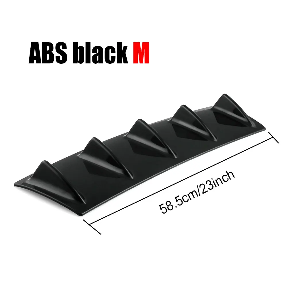 ABS M 58.5cm ABS черный глянец заднего бампера Диффузор спойлер Акула концевой комплект подходит для универсальных автомобилей стайлинга автомобилей Карбон - Цвет: ABS M 58.5cm