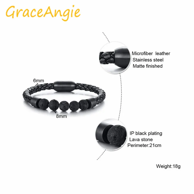 Браслет GraceAngie из пеньковой веревки крутой черный браслет в стиле таинства с