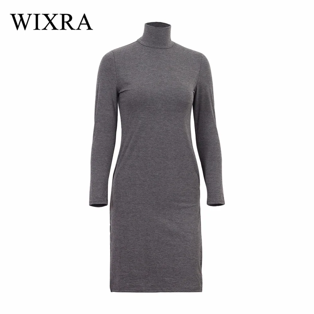 Женское трикотажное платье водолазка из хлопка с длинным рукавом|turtleneck dress|bodycon