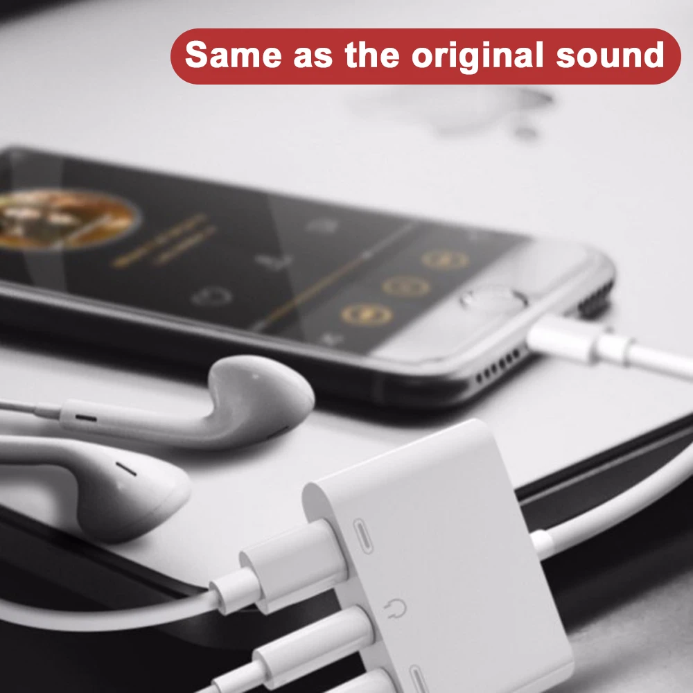 Адаптер PORTEFEUILLE CD3.5mm 3in1adapter для iphone наушники Аудио двойной адаптер 6 7 8 plus XS X XR XSMAX