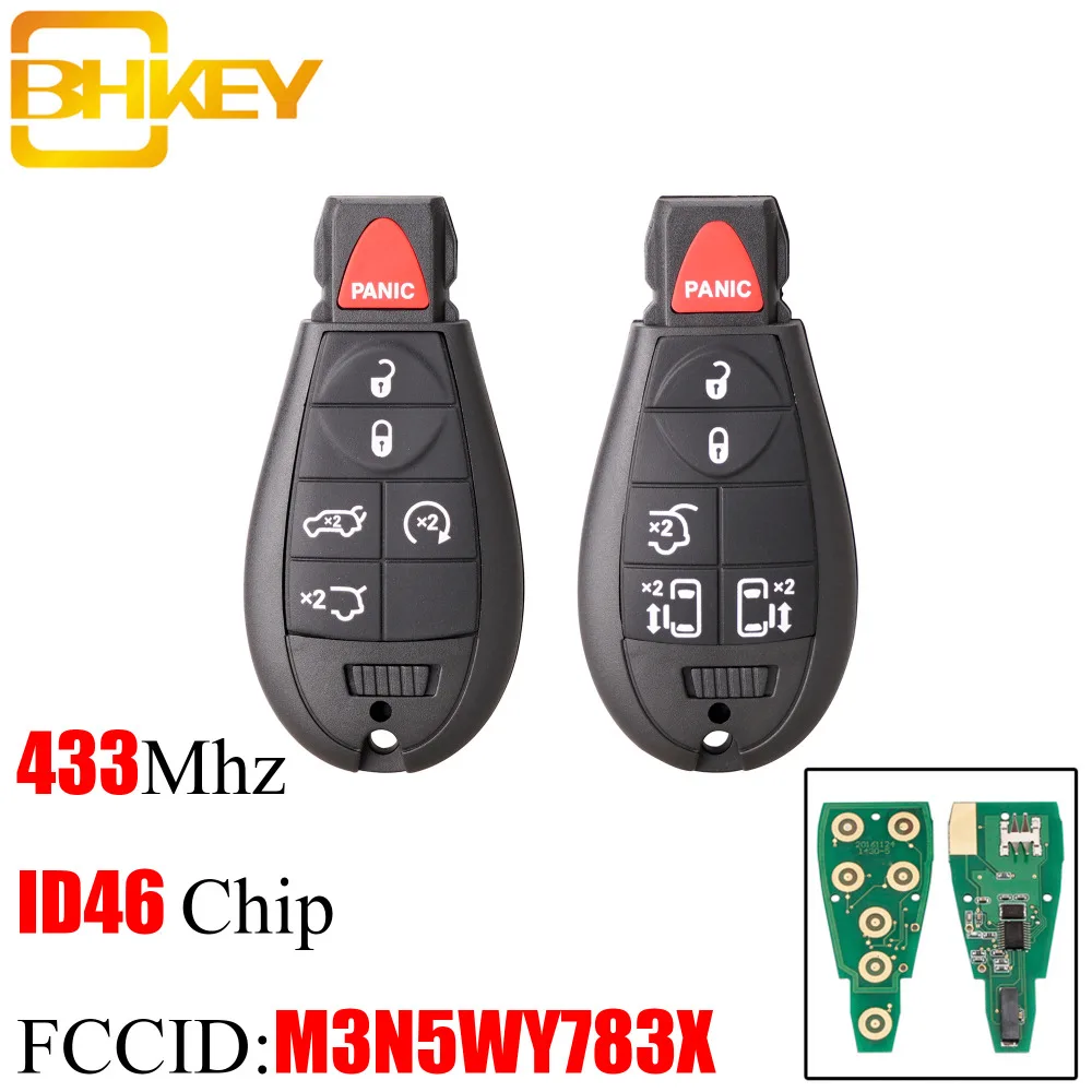BHKEY 5 + 1 6 кнопок дистанционный смарт ключ брелок для JEEP M3N5WY783X / IYZ C01C Chrysler 300c город