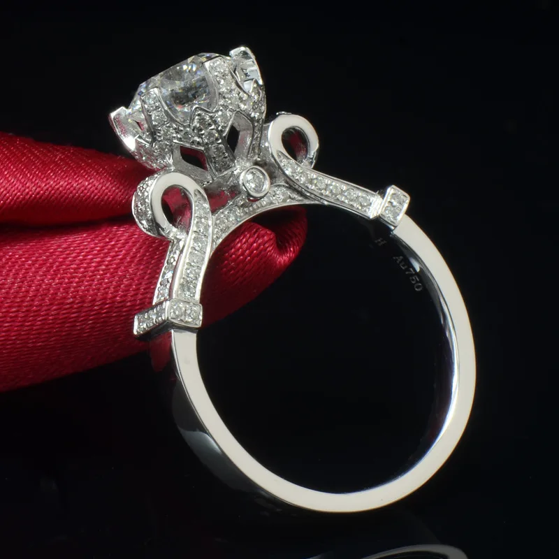 925 Серебряное женское кольцо с цирконием Классическая Корона AAA блестящее