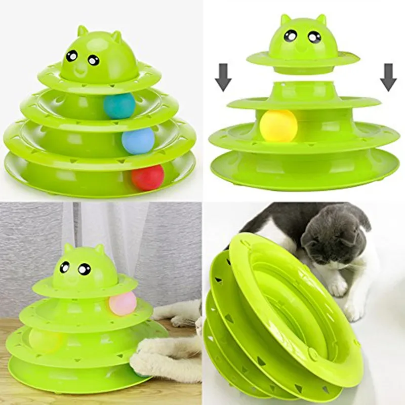 Pet cat интерактивная игрушка трехэтажная башня трек диск кошка интеллектуальное