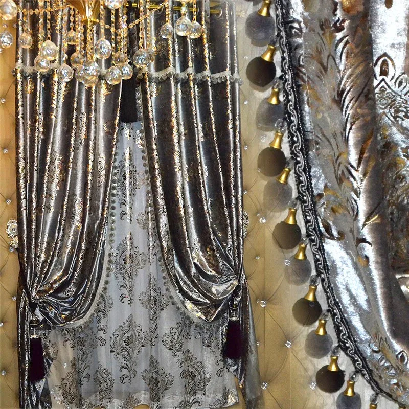 для спальни Фиолетовые качественные роскошные бархатные плотные белые