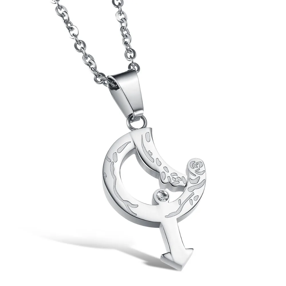 Bela EU style Love Arrow Crystal Puzzle Pendent Necklace for Couple Anniversary Sweet Romantic Gift One Pair Fashion Jewelry | Украшения и