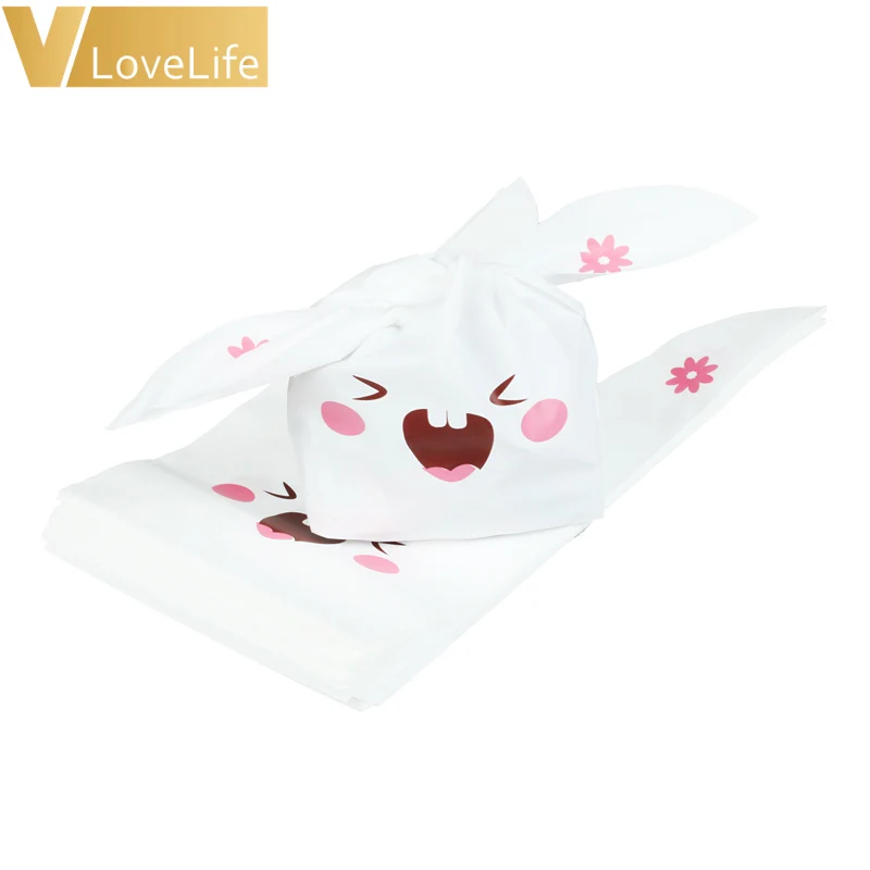 50 шт./лот кролик печенье пластиковые сумки длинное ухо Конфеты Подарочная сумка