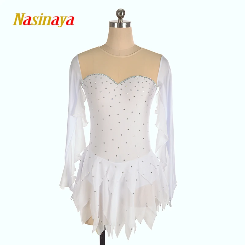 Costume Figure Skating Dress Customized Competition Ice Skating Skirt for Girl Women Kids Performance Butterfly Sleeve