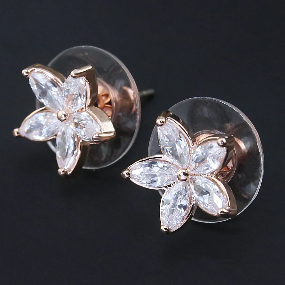 ZS 1 пара серьги-гвоздики блестящие австрийские серьги с кубическим цирконием для