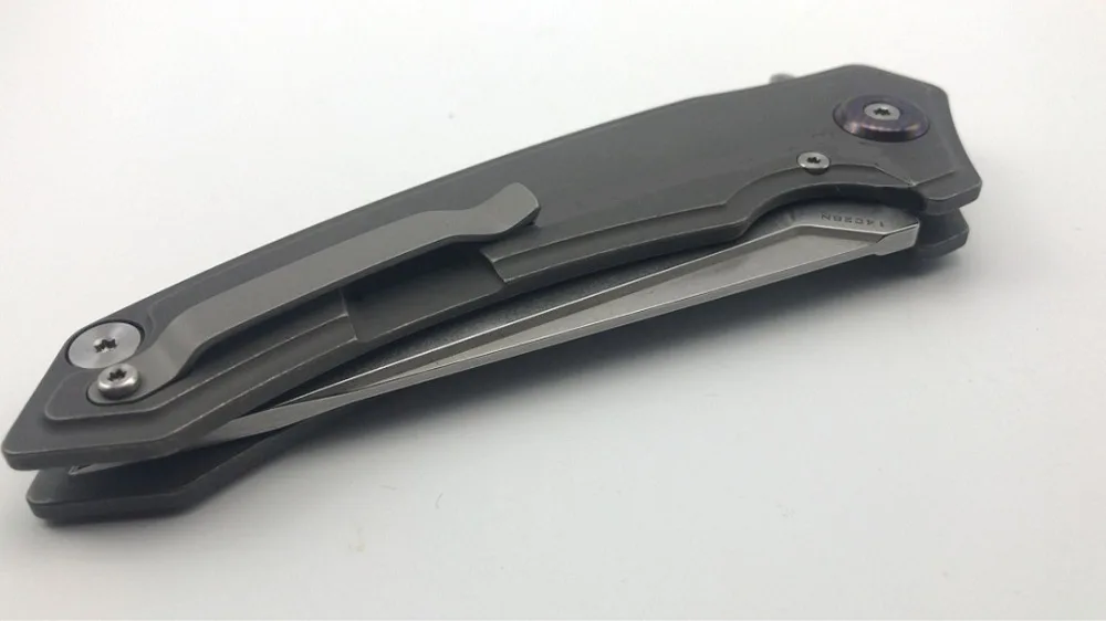 Синий титановый Maxace HENG 14c28 стальной потертый подшипник Флиппер компактный походный нож