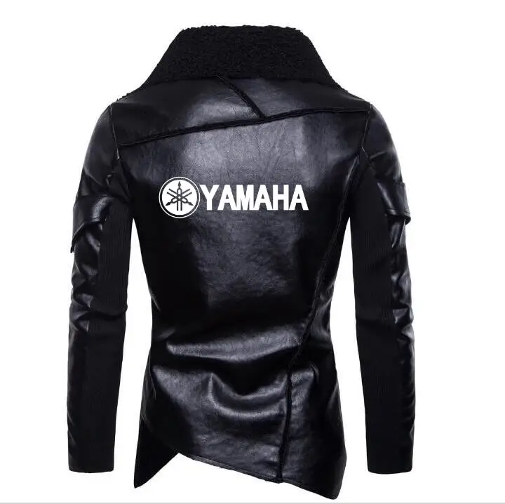 Новая модная Мужская Локомотив Yamaha кожаная куртка Личность нерегулярные панк