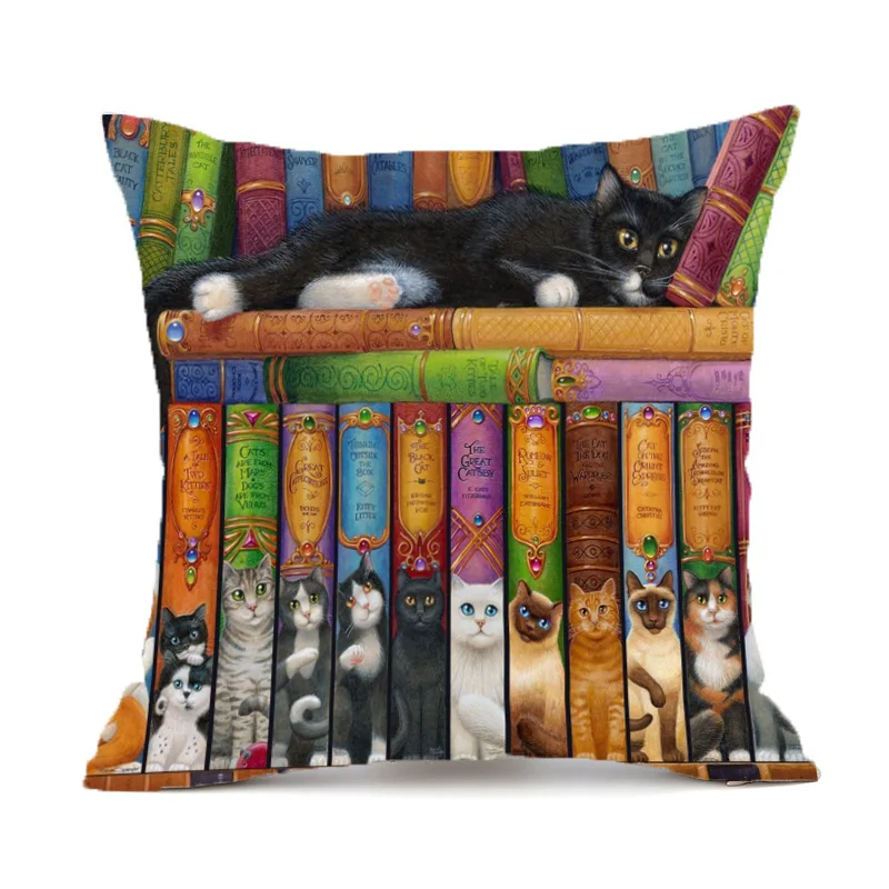 9 YWZN декоративный чехол для подушки с милым рисунком кота, креативный полиэстеровый чехол для подушки kussensloop almohada - Цвет: 9