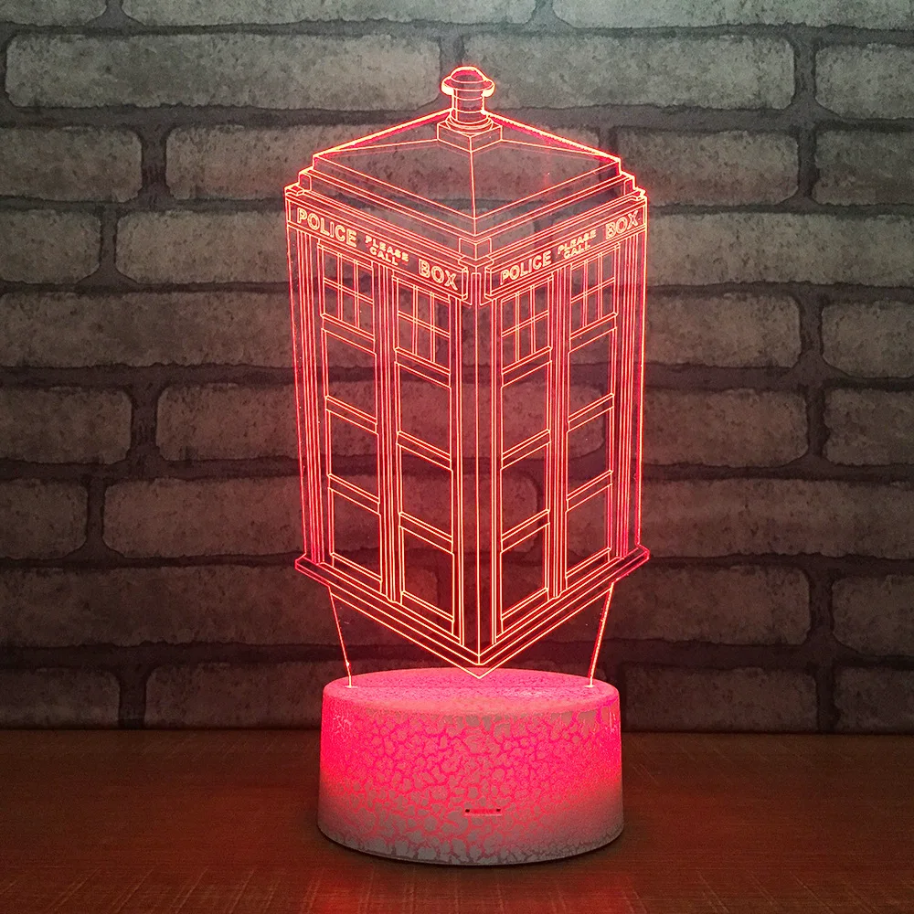 3D мультфильм Доктор Кто СИД RGB Ночник светильник 7 цветов Изменение Настольный