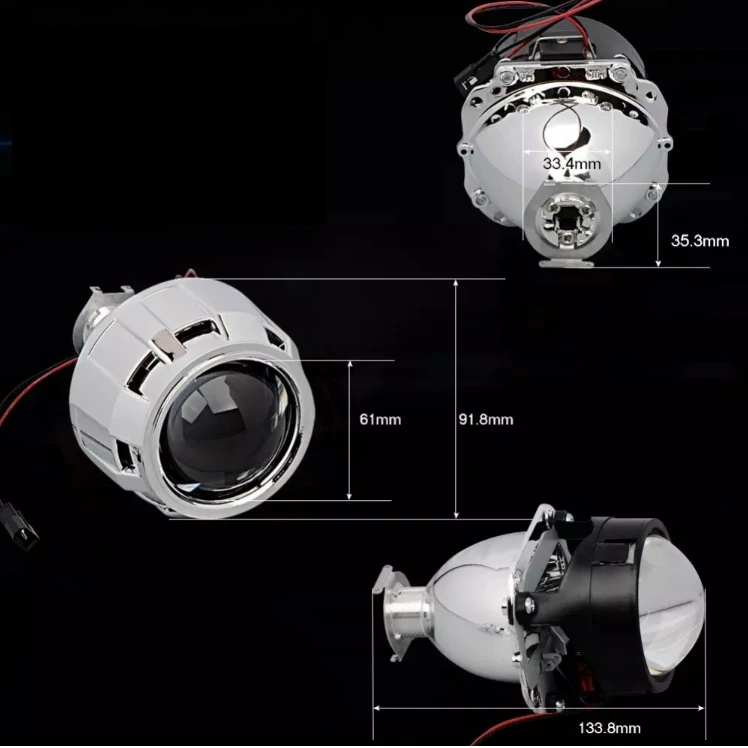 2 шт. 2,5 дюймов би-ксенон hid проектор Объектив с кожухами H1 H4 H7 мотоцикл автомобиль hid проектор Объектив фары автомобиля Стайлинг