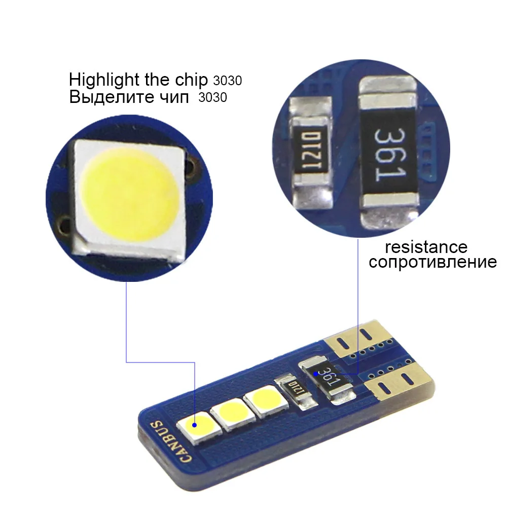 KEIN 2 шт. супер яркий 3030 led t10 автомобильный светильник w5w 194 6smd боковая танкетка для