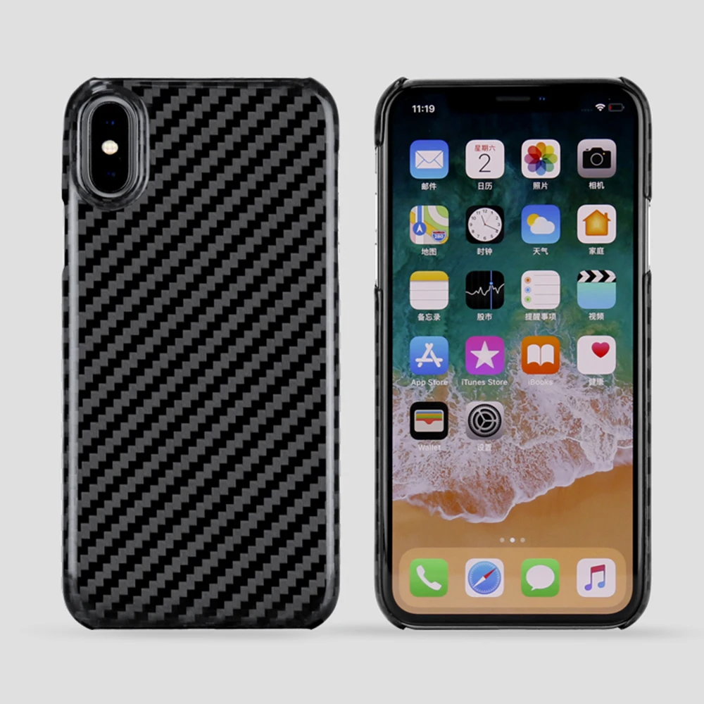 0,7 мм ультра тонкий чехол из настоящего углеродного волокна для iPhone X, роскошный защитный чехол из углеродного волокна для iPhone XS XR XS Max