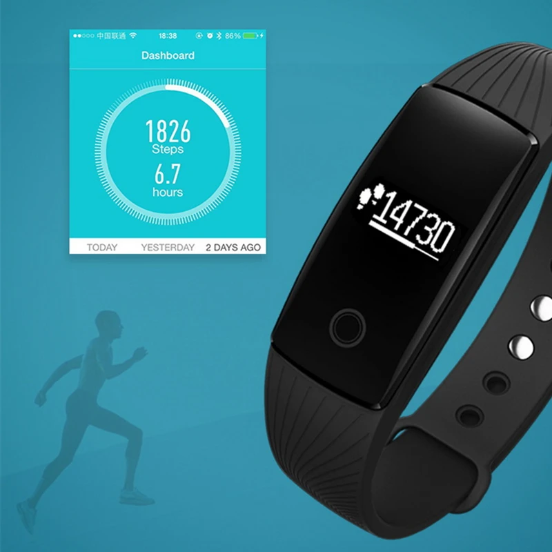 Фитнес браслет сердечного ритма Мониторы пульсометр умные часы трекер Smart Band