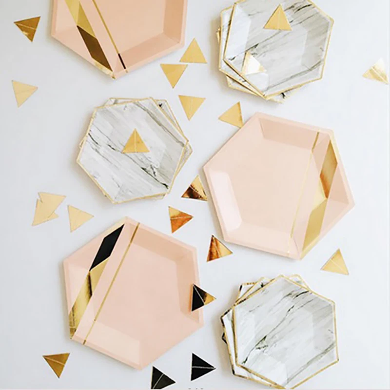 8 шт./лот цветные бумажные стаканы в полоску и тарелки украшение на свадьбу день