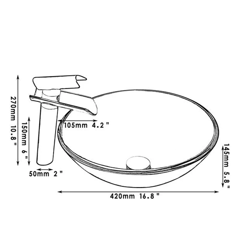 KEMAIDI новая раковина с ручной росписью из закаленного стекла краном Водопад