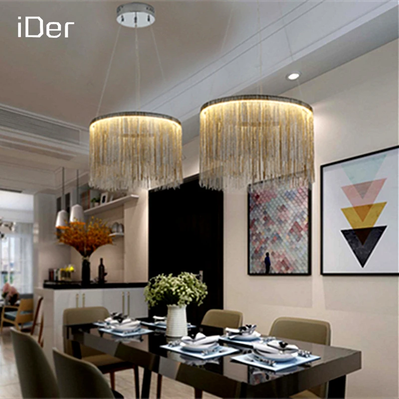 Современные подвесные светильники с алюминиевой цепочкой потолочные в