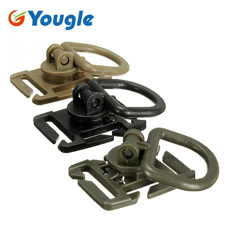 

10 Pcs/lot YOUGLE 360 Rotation D Ring Buckle Molle Webbing Strap Locking Carabiner Backpack Clip