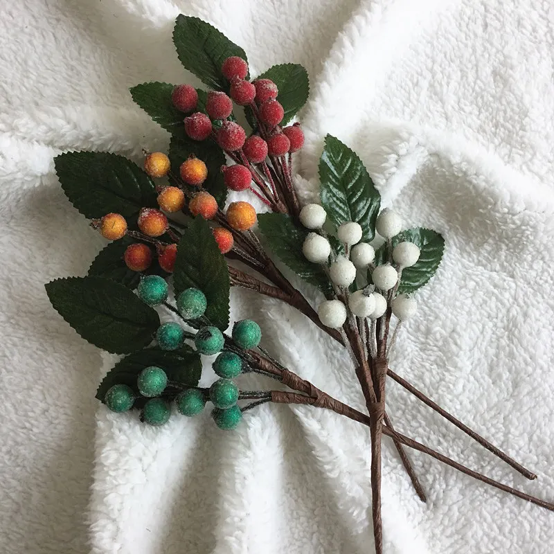 10 дюймов искусственная пена ледяная ягода клюква ветка Рождественская