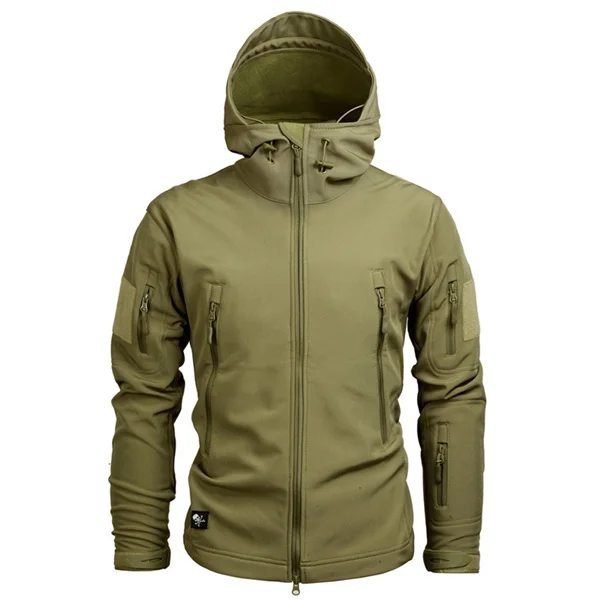 Mege брендовая одежда для мужчин военная куртка армии США Тактический Sharkskin Softshell Осень Зима Верхняя одежда камуфляжная куртка и пальто - Цвет: KHAKI