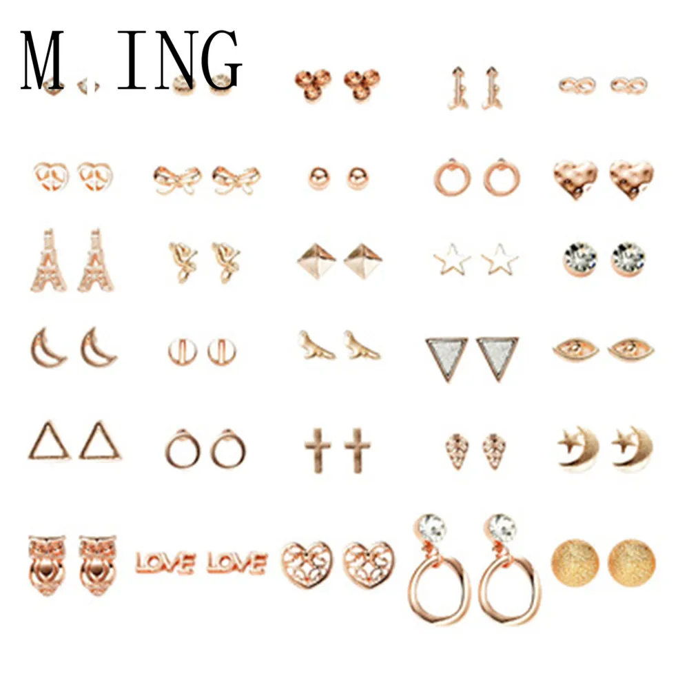 Женский комплект из сережек MLING набор в форме сердца и звезд геометрическая форма