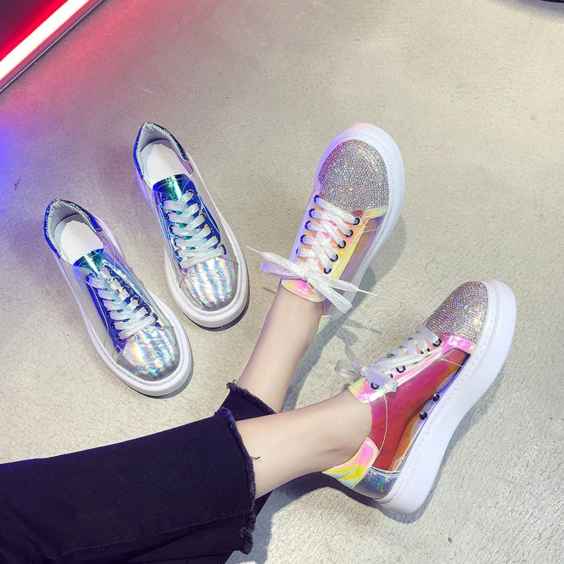 2019 Brand High Quality Colorful Women's Leather Casual Shoes Fashion Breathable Platform Sneakers Flats | Обувь