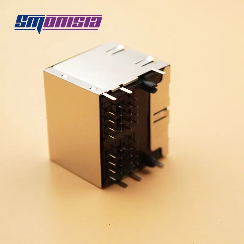Günstig 100 Teile/los 59 Serielle RJ45 Netzwerk-buchse Weiblichen Conector 2x2 4 Port Mit Geschirmten Schrapnell