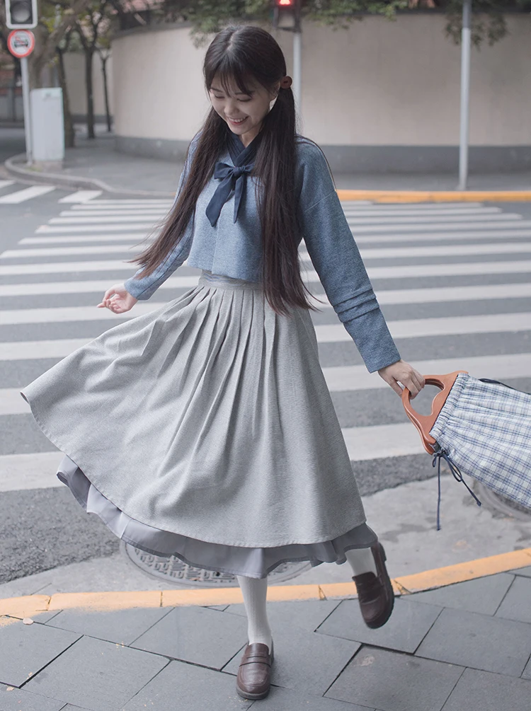 Женский винтажный костюм из двух предметов The Knot в китайском стиле Mori Girl: короткий