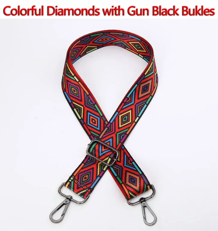 Gun Black Diamonds 4 металлических цвета! DIY 140 см регулируемая сумочка, сумка с ремнями шириной 3,8 см сменные цветные Наплечные ремни, ремни для сумок - Цвет: Gun Black Diamonds