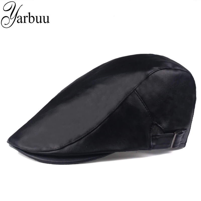 

Берет Yarbuu кожаный, Унисекс, осень-весна, зима, теплая кепка