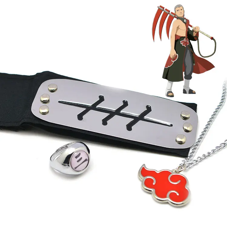 Аниме Наруто Косплей itachi заставка кольцо ожерелье 3 шт. аксессуары Akatsuki Deidara ниндзя персонаж реквизит для женщин и мужчин крутой - Цвет: Hidan