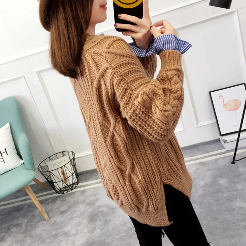 Женский свитер толстый Корейский свободный женский осенне-зимний новый