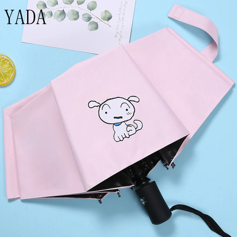 

YADA Design Cute White Dog Pattern Folding Automatic Umbrella For Women Men Anti-UV Lovely Rainy Cartoon Animal Umbrella YD030