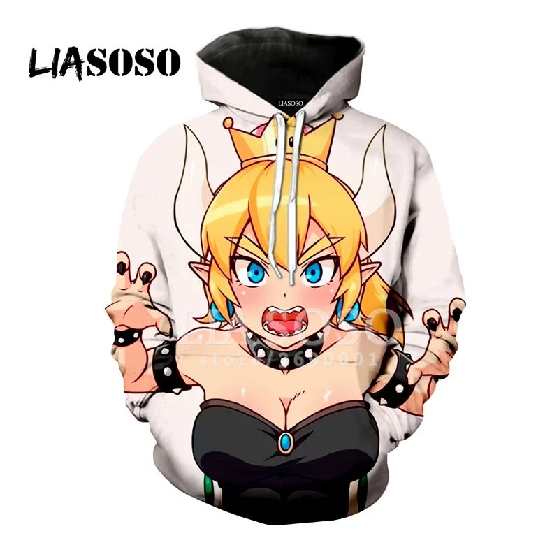 LIASOSO 3D принт для женщин и мужчин Аниме Сексуальная девушка Bowsette темная принцесса