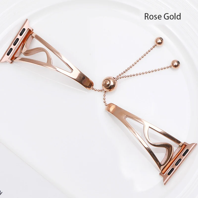 Rose gold Ремешок для Apple Watch 38 мм 42 мм женский ремешок из нержавеющей стали для Iwatch 3 2 1 регулируемый ремешок для часов роскошный браслет для умных часов - Цвет ремешка: Rose gold