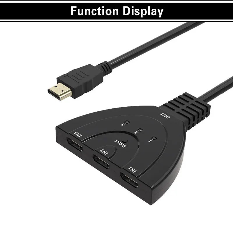 MLLSE Mini 3 Port HDMI Splitter Adapter Cable 1.4b 4K*2K 1080P Switcher Switch in 1 out Hub for HDTV PS3 PS4 | Компьютеры и офис
