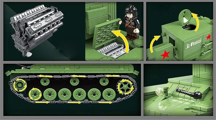 WW2, 1940, танк Джедаев из Советского Союза, KV-2, тяжелый танк, батис, фигурка, строительный блок, мировая война, армия, минифиги, модель, игрушки для подарков
