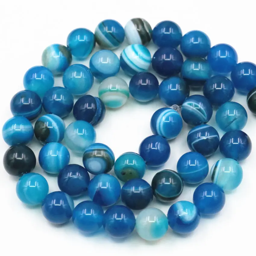 6 8 10 12mm Round Natural Veins Onyx Agates Blue Loose Beads Carnelian Pick Size for Jewelry Making DIY Findings 15inch A350 | Украшения и