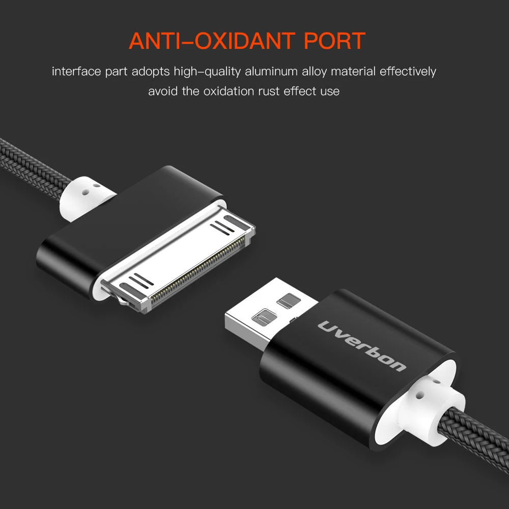 Для iphone 4 USB Зарядное устройство кабель 30 pin USB кабель с нейлоновой оплеткой Премиум USB кабель синхронизации данных и зарядки для iphone 4s iPad 2/3/4 iPod